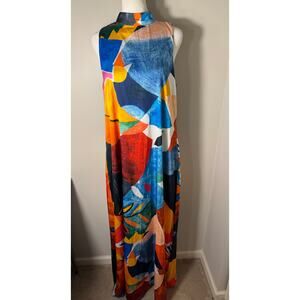 Nicole Miller Multicolor Abstract Midi Dress